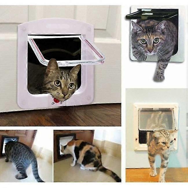 2025 Latest Model Cat Flap for Cats Dogs Small Cat Flap Smart Door 4-Way Lockable Easy to
