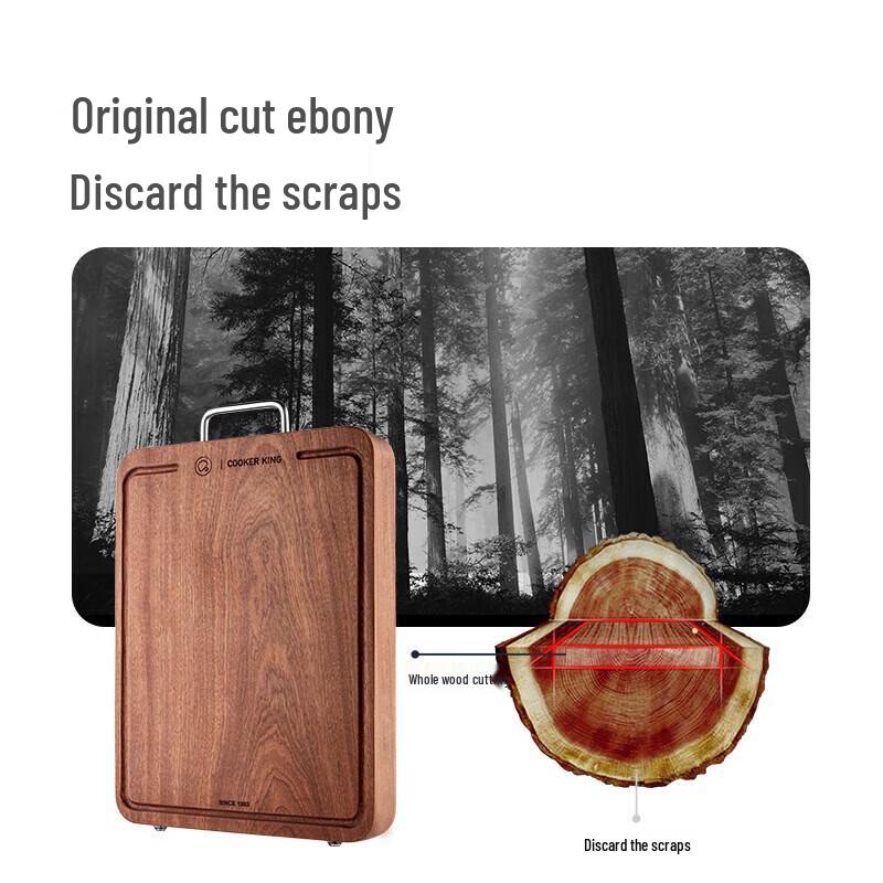 COOKER KING YC40CB Thick Blackwood Solid Wood Chopping Board