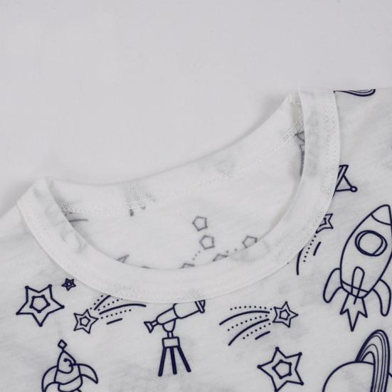 2 шт. унисекс детская пижама своими руками раскрашиваемая с бесцветным забавным рисунком животных топ с длинными рукавами развивает креативность индивидуальное самовыражение одежда для сна