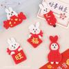 Computer Embroidery Label Cartoon Chinese New Year Rabbit Cloth Label Water-Soluble Badge Jewelry Accessories Decoration Diy Embroidery Sticker