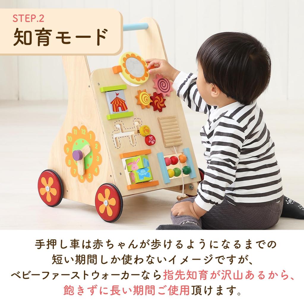 Toy Baby First Walker Wheelbarrow Rattle Wooden Toy Educational Toy Baby 1st Birthday Gift Boys Girls Edutē I'M