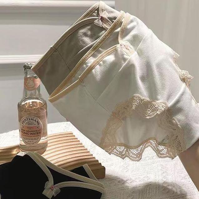 3PCS New Low Waist Panties for Women Underwear Sexy Lace Satin Large Size Briefs Big Panties