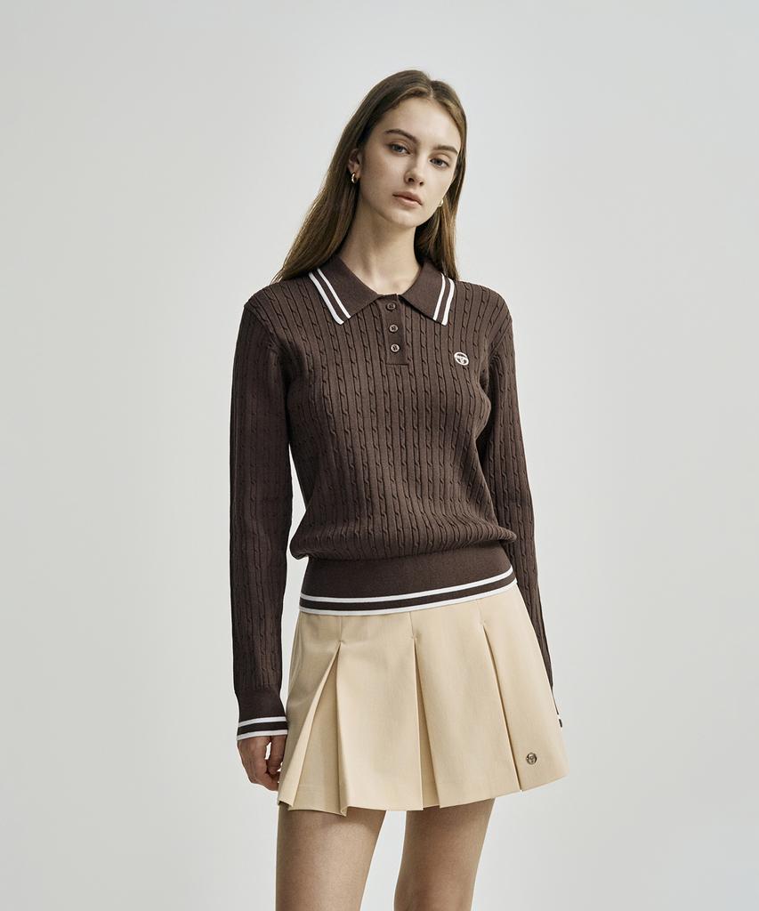 SERGIO TACCHINI W Cable Polo Sweater