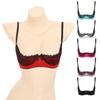 Women Plus Size Lace Trim Underwire 1/4 Cup Open Front Bra Top Push Up Shelf Balconette Brassiere Corset Underwear