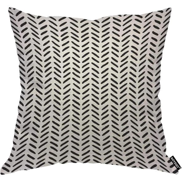 AOYEGO Persian Carpet Tribal Pattern Throw Pillow Cover Persian Embossing Ethnic Geometric Chaotic Diamond Grid Zigzag Pillow Case 18x18 Inch