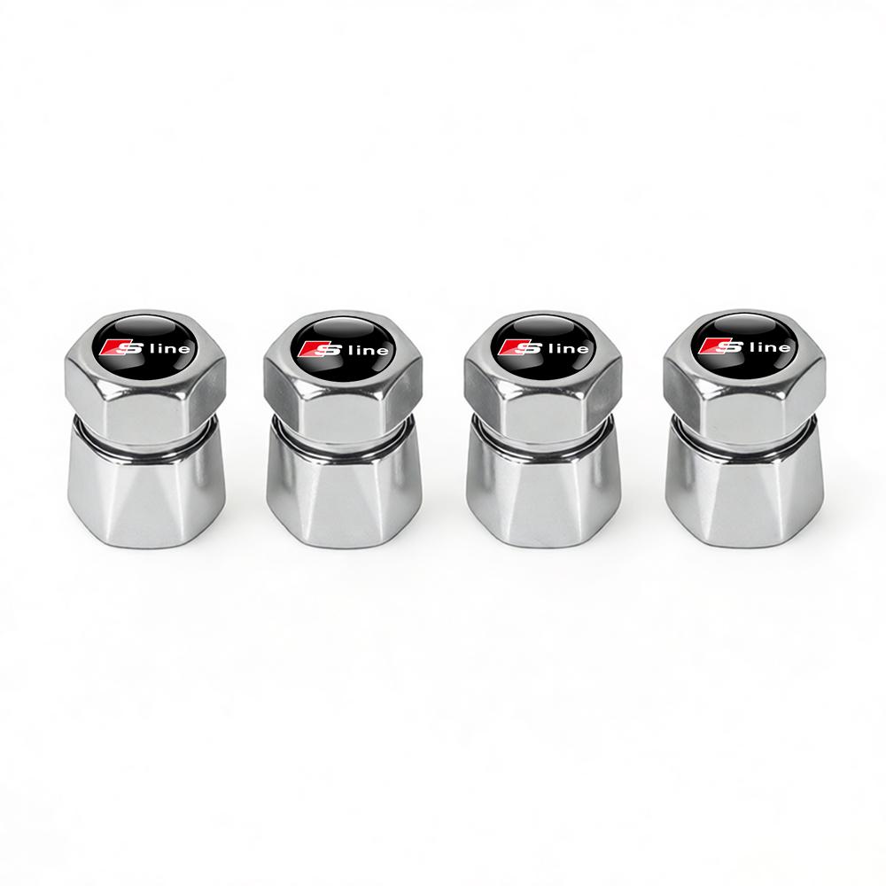 4pcs Car Wheel Tires Valves Tyre Stem Caps for S1 Sline A1 A2 A3 A4 A4L P 8V 8L RS RS3 RS4 RS5 RS6 S1 S2 S3 S4 S5 S6 S7 S8 Q8 2x