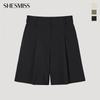 [ShS S miSS] Linen Blend Wide Half pantS SwwSpp22080