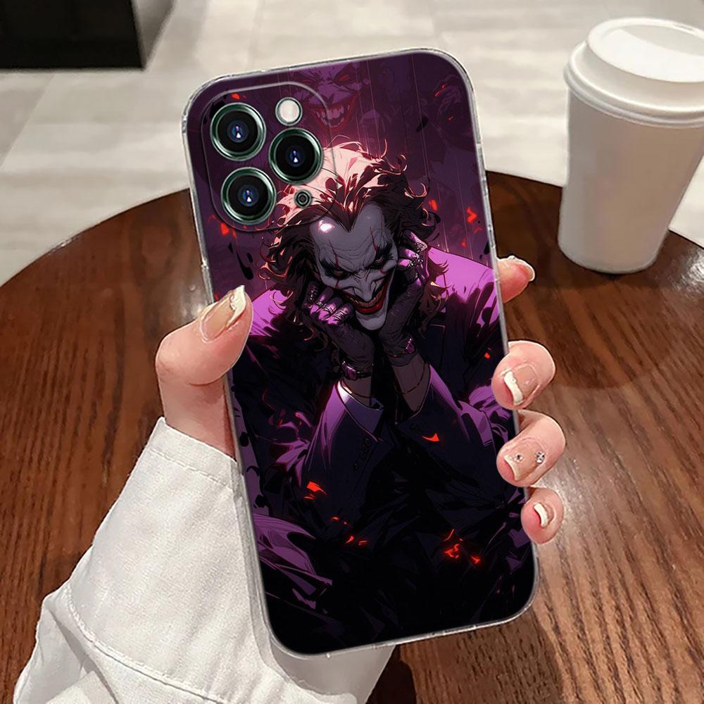 Крутые Джокеры Клоун Прозрачный Чехол Для Телефона Для iPhone 17 Pro Max 17E 11 12 13 14 15 16 Pro Max 15 Plus 17 Air 16E 7 XS Мягкий Чехол