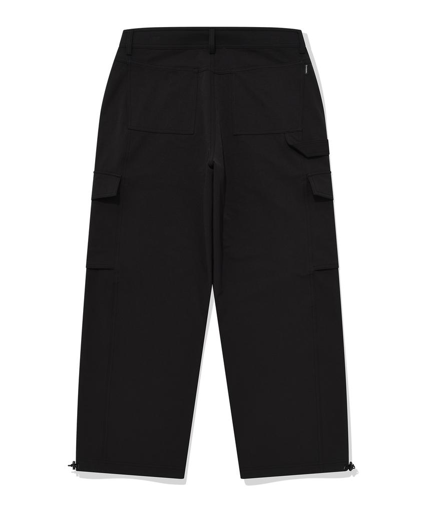 COVERNAT Fleece-Lined Cargo Wide Pants Black