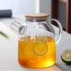 1/1.8L Transparent Borosilicate Glass Teapot Heat-Resistant Large Clear Tea Pot  Flower Tea Set Puer Kettle Cup Office Home Tool