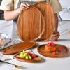 Creative Acacia Wood Fruit Plate Japanese Fruit Snack Plate Restaurant Food Plate Multifunctional Tray Teacup Tray