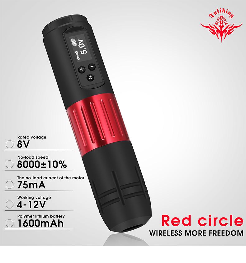 Комплект беспроводной тату-машинки для начинающих со светодиодным дисплеем и ручкой на батарейках