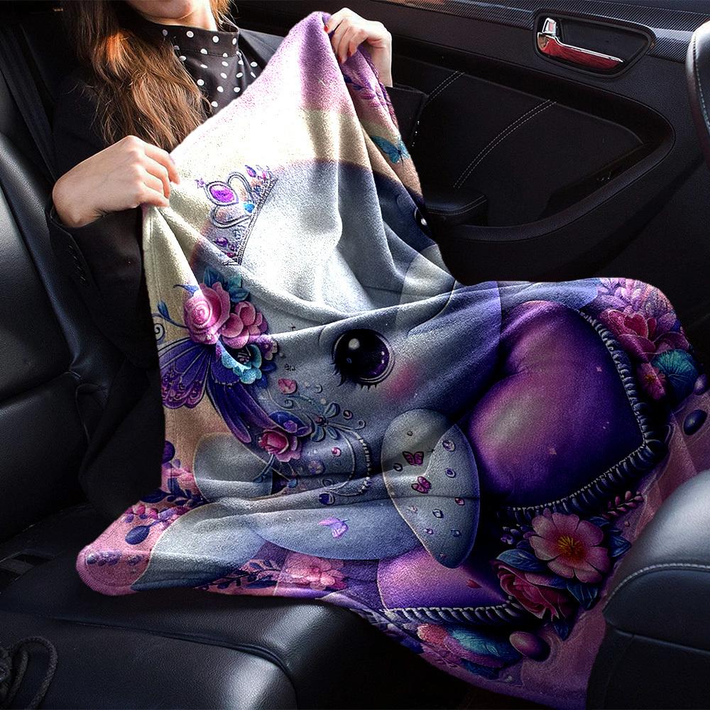 1pc Dolphin Princess blanket Lightweight Flannel Throw for Sofa Bed Travel Camping Livingroom Office Couch Chair