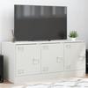 VidaXL TV Cabinet White 99x39x44 Cm Steel, TV Bench, TV Stand, Multimedia Cabinet, TV Sideboard, Hi-fi Cabinet, Center of 841648