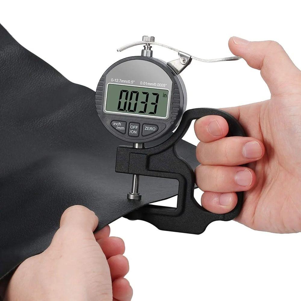 Range 0-12.7mm Electronic Thickness Gauge LCD Screen Display Micrometer Thickness Meter Paper