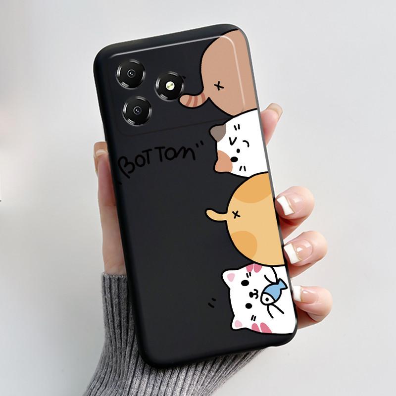 Милый Мультяшный Чехол Для ZTE Blade A36 Печатный Корпус Защитная Крышка Мягкий Силикон Черный Корпус