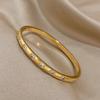 Fashion Rhinestone Stainless Steel Bracelet Simple Crystal Gold Color Cuff Bangles Waterproof Jewelry for Women Charm Gift