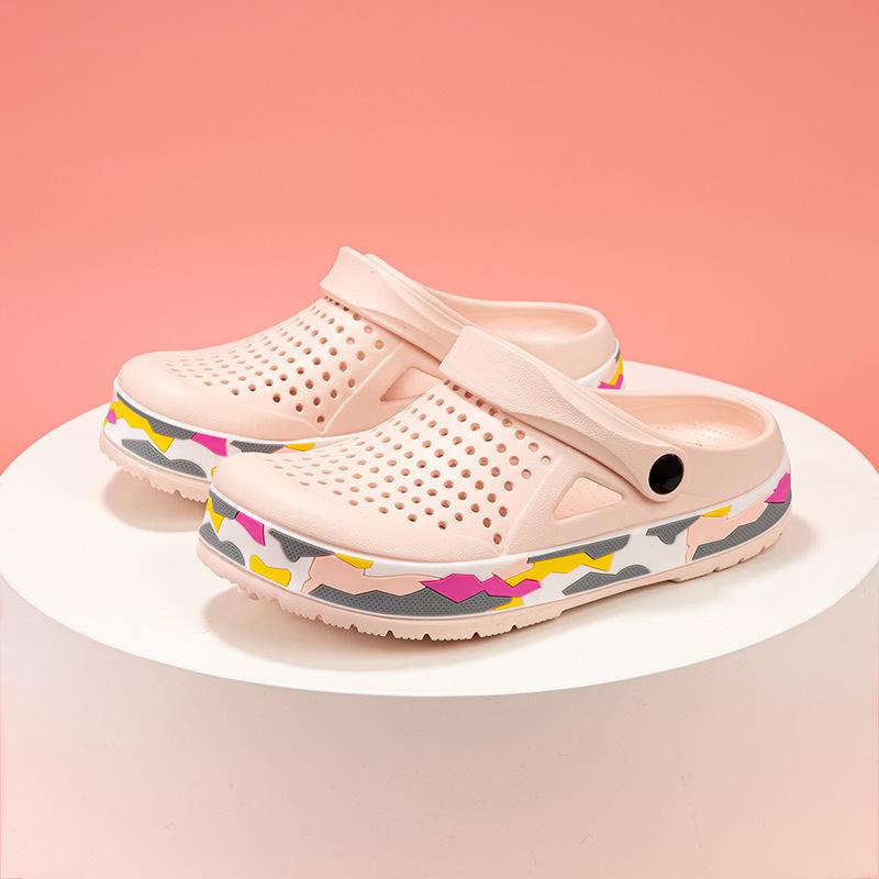 Мужская обувь Hole, лето 2025, новая верхняя одежда, сумка двойного назначения, крутые тапочки, нескользящая и износостойкая обувь, пляжные сандалии