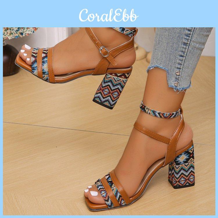 Style Roman High Heel Sandals Pu Upper Summer Shoes For Outdoor Activities