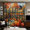 2 шт. HD Harvest Festival Pumpkin Hut Maple Forest декоративная занавеска Желтая завязка цифровая печать занавеска стиль украшения дома