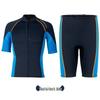 1.5MM Unisex Short-Sleeve Split Diving Suit with Snorkeling Surf Shorts and Cold-Proof Pants