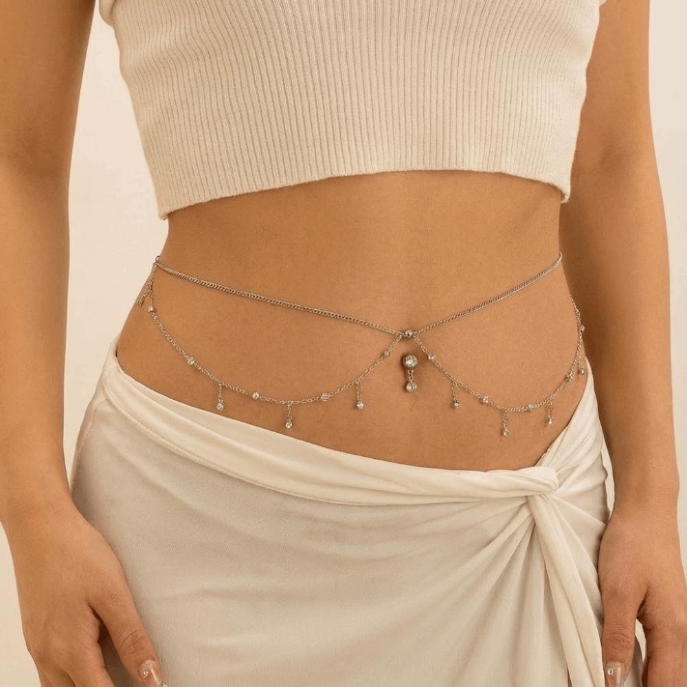Water Drop Waist Chain Tassel Bikini Belly Belt Classic Navel Nails Body Chain  Women