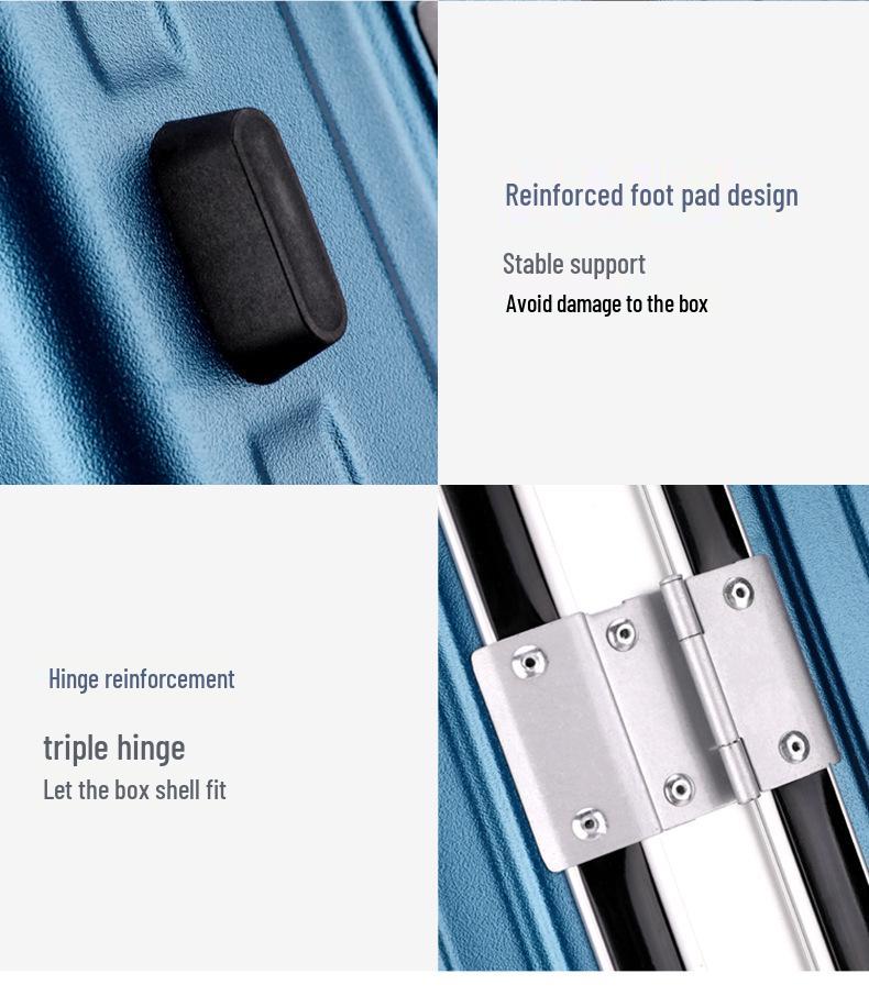 Large Capacity 20/22/24 Inch Aluminum Trolley Suitcase with Universal Wheels