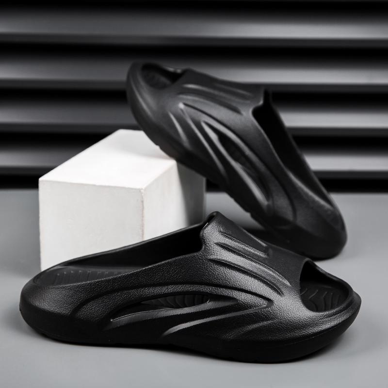 Модные домашние тапочки, мужские тапочки с толстой подошвой, мягкие и удобные туфли для мужчин, нескользящие туфли, нескользящие для дома и улицы, новые