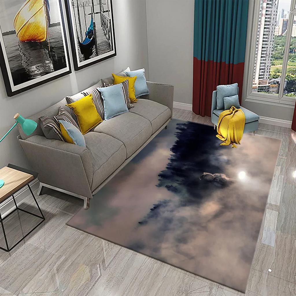 Дымчатый Лес Ковер Зеленые Деревья Горный Ковер Натуральный Пейзаж Прямоугольные Ковры Коврики для Йоги Декор для Спальни Гостиной Придверный Коврик