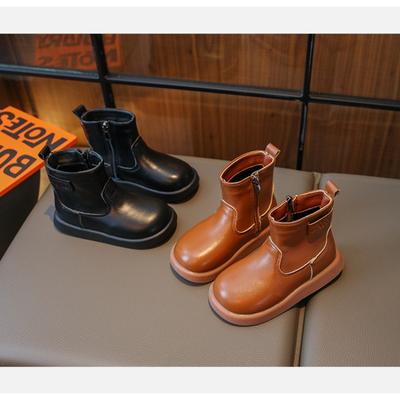 Детские сапоги Зимние новые бархатные женские сапоги Treasure Сапоги из хлопка Модные кожаные сапоги Детские сапоги Короткие сапоги для девочек