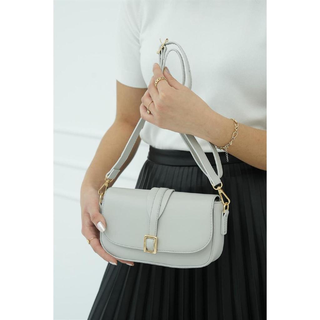 Black Women's Buckle Crossbody Bag