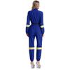 Complete Firefighter Outfit for Women S-3XL: Long Sleeve Belted Romper with Stand Collar, Halloween & Club Party Costume