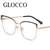 Stylish Cat-Eye Shaped Anti Blue Light Presbyopia Eyeglasses Metal Eyeglasses Women Trend PC Screen Goggles Radiation Protection Eyeglasses