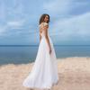 Невеста пляжное свадебное платье сексуальное вечернее платье для банкета с v-образным вырезом