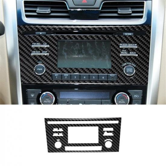 Carbon Fiber Interior Radio Console Cover Trim For Nissan Altima Sedan Type A