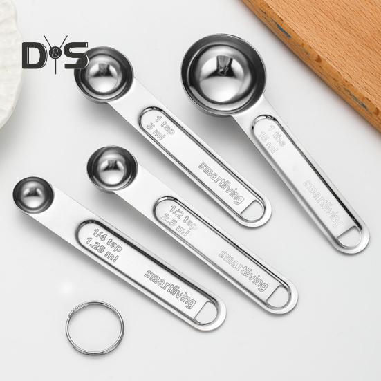 Набор мерных ложек из нержавеющей стали, двойные весы, эргономичная ручка, мерный стакан для точных измерений при выпечке, домашняя кухня, пекарня