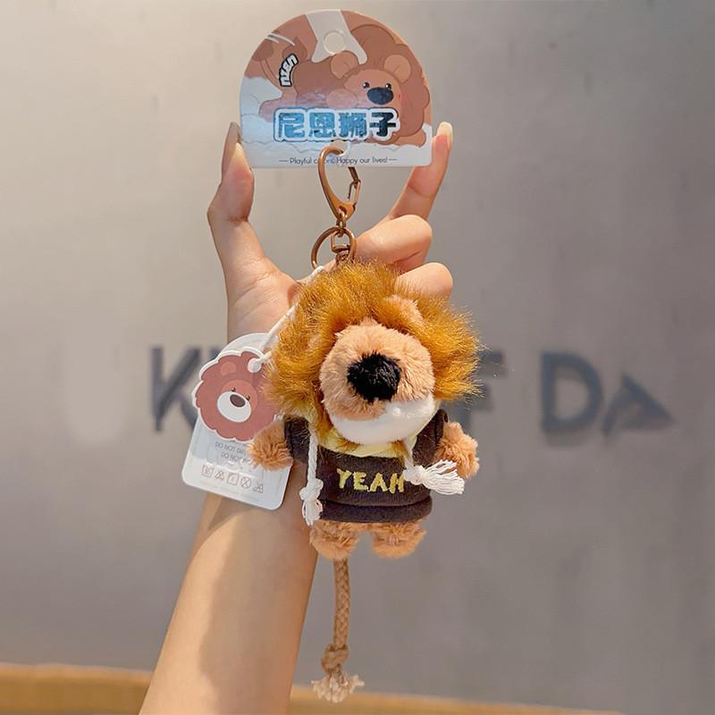 Милое худи с вышивкой в виде буквы, плюшевая игрушка-подвеска в виде льва Ниен, брелок, подарок для