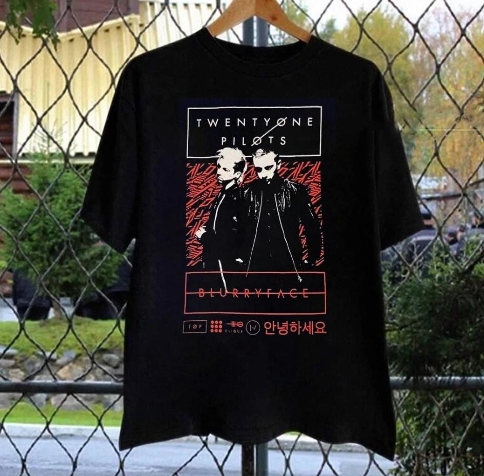 Винтажная футболка Twenty One Pilots Blurry Face Tour 2015, размер S-4XL