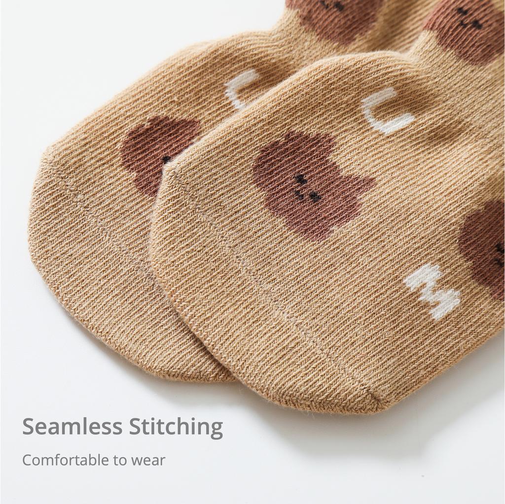 5 пар детских носков для пола, милые мультяшные короткие хлопковые носки для малышей, противоскользящие, кавайные, унисекс, детские аксессуары для девочек и мальчиков