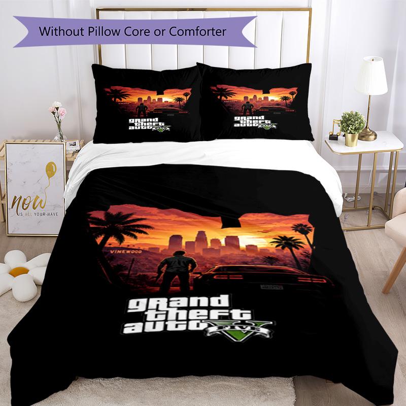 Gta Comforter Cover Set Suitable for Dormitory Machine Washable Christmas Gift