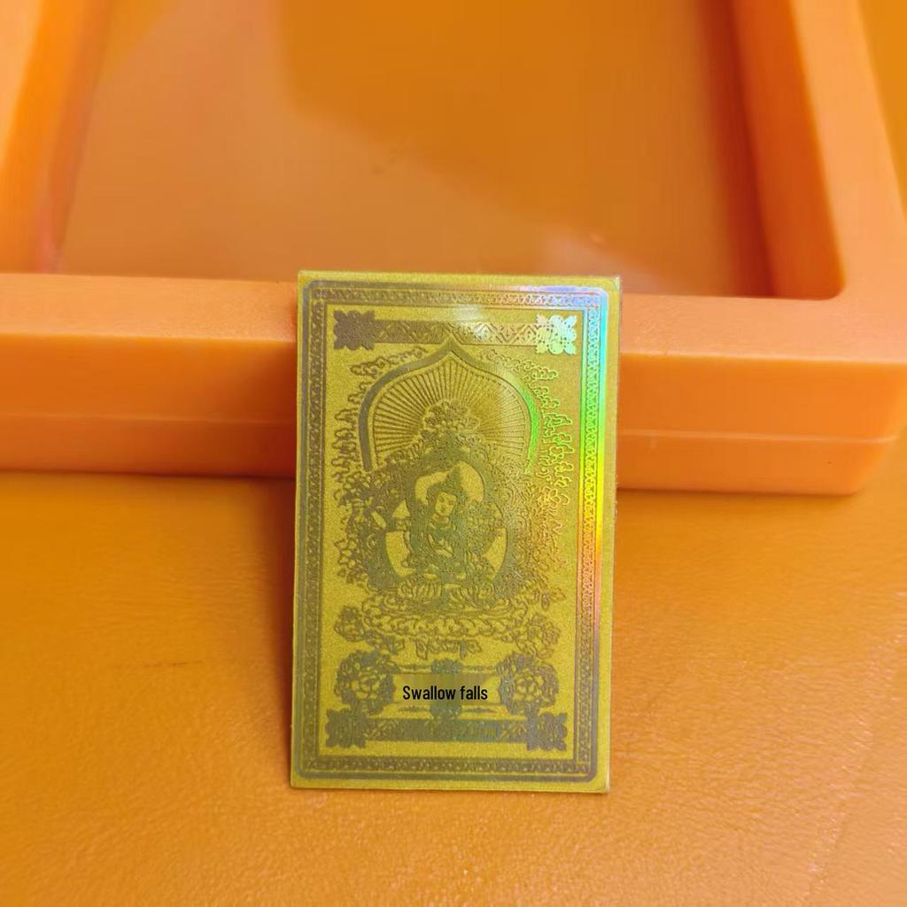 Наклейка на телефон из чистого золота 999 пробы с восемью божествами-хранителями и амулетом-магнитом с Буддой года рождения по зодиаку