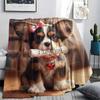 1Pc Iloveyoudog Print Flannel Blanket, High quality Comfortable for All Seasons, Home Decor, Warmth and Comfort, Perfect for Christmas Gifts