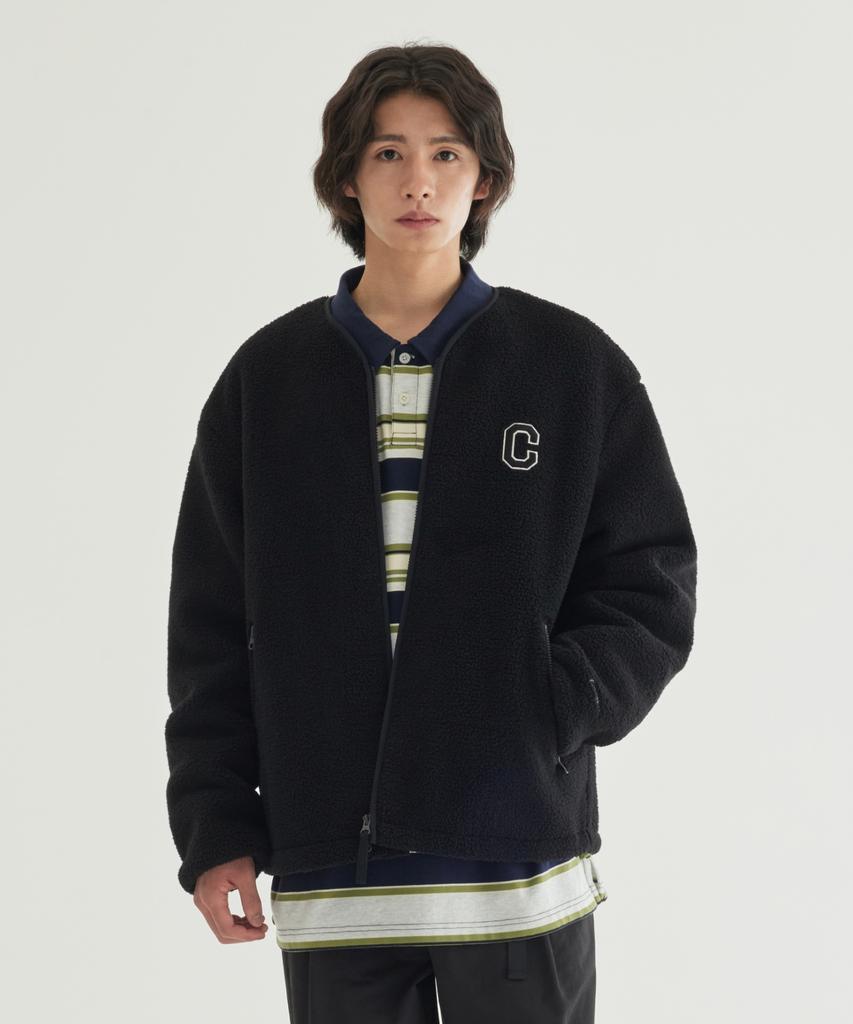 Covernat Collarless Sherpa Jacket Black