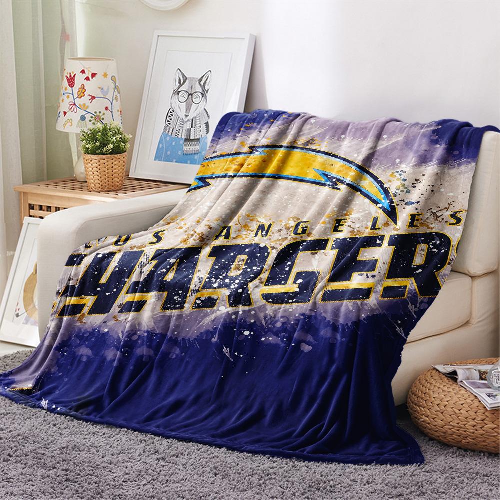 Los Angeles Chargers Print Flannel Blanket, High quality Comfortable for All Seasons, Home Decor, Warmth and Comfort