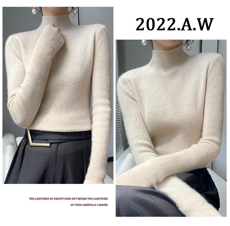 Elegant Slim Fit Ladies' Knitted Pullover Sweater - Autumn/Winter Collection