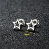 Small Stainless Steel Earrings Geometric Women Men Minimalist Round Heart Moon Star Ear Studs Triangle Pendientes Gift