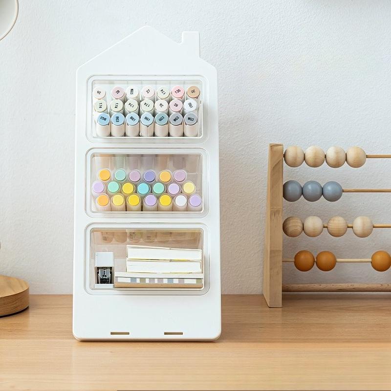Detachable Slanted Multifunctional Large Capacity Pen Holder, Student Desktop Plastic Storage Creative Pen Holder
