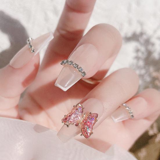 Butterfly 3D Rhinestone Manicure Decoration Strong Luxury Alloy Nail Art Decorations for Women