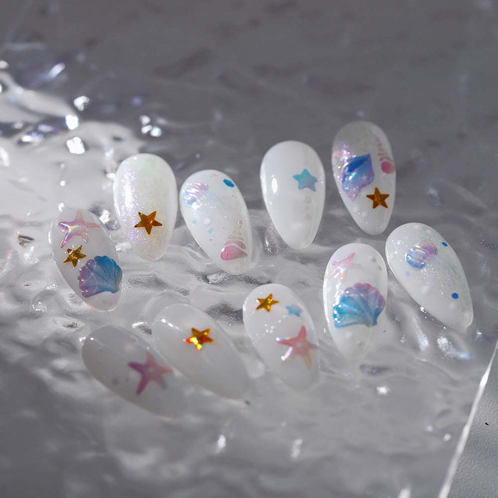 Shells Ocean Nail Decals Dolphin Ocean Nail Decorations Colorful Ocean Nail Stickers  Lady/Girls