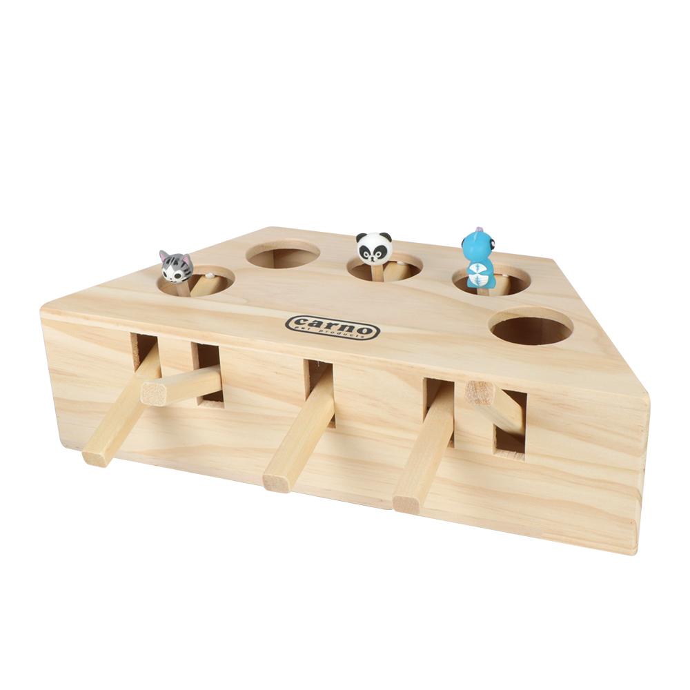 Кошка Ловит Мышь Питомец Удар Хомяк Деревянная Кошка Охотится Игрушка Интерактивные Игрушки-Пазлы Ловить Кусать С 3/5 Отверстиями-Мышиными Норами